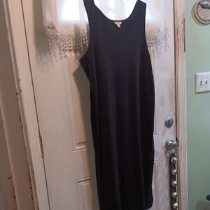 Terra & Sky Black Sleeveless Midi Tank Dress